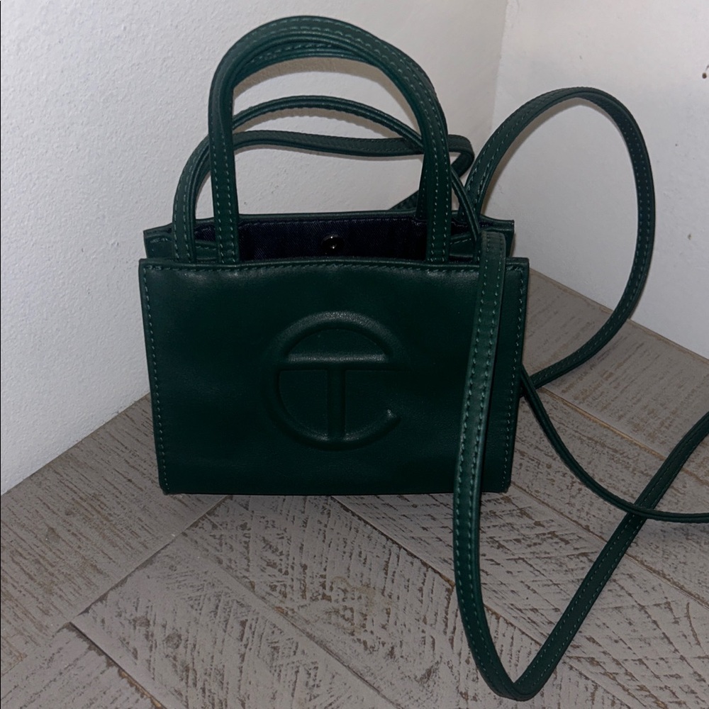 Telfar Dark Green Mini Tote with Strap